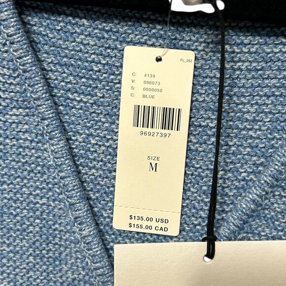 ALIGNE Anthropologie Isla Tie-Front Knitted Vest Waistcoat NWT Women's Sz M Blue - Picture 5 of 8